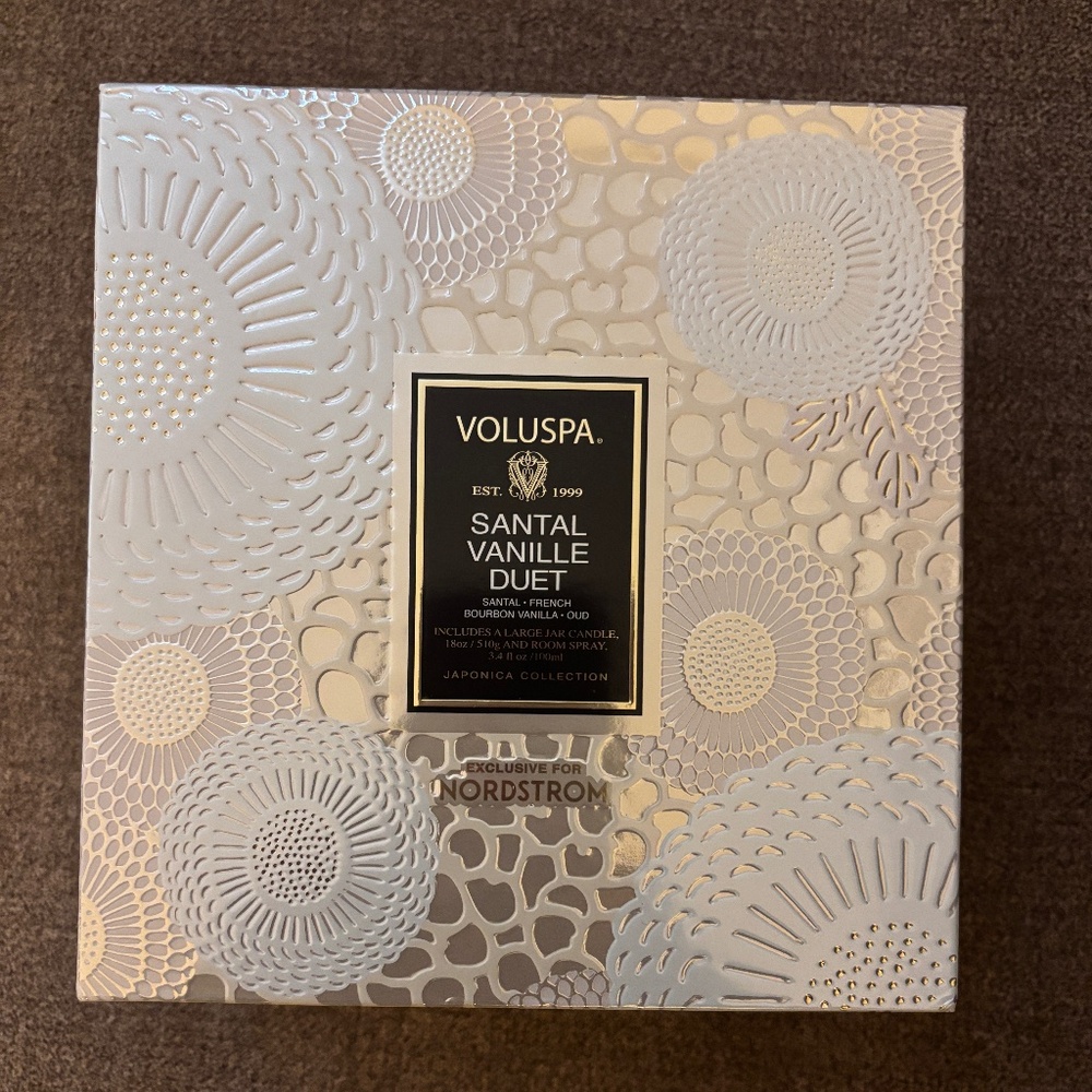 Voluspa Santal Vanille Duet 18oz Candle and 3.4 fl oz Room Spray
